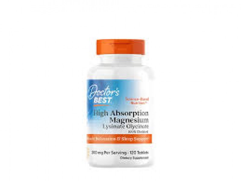 Магний Лизинат-Глицинат - Doctor’s Best High Absorption Magnesium - 200 мг, 120 таблеток