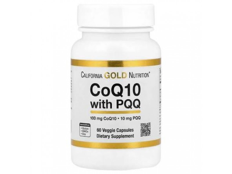 California Gold Nutrition CoQ10 with PQQ, коэнзим Q10 с PQQ, 60 растительных капсул