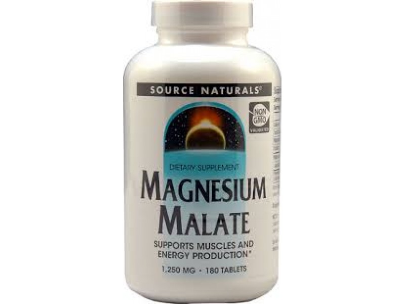 Малат магния для энергии и мышц Source Naturals Magnesium Malate 1250 мг (180 таблеток)