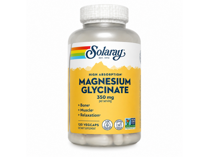 Solaray High Absorption Magnesium Glycinate 350 мг, 120 рослинних капсул