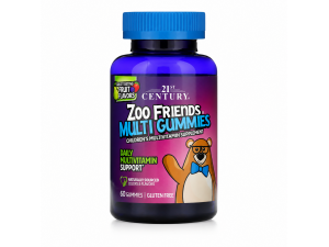 21st Century Zoo Friends Multi Gummies – дитячі мультивітаміни зі смаком фруктів, 60 жувальних мармеладок