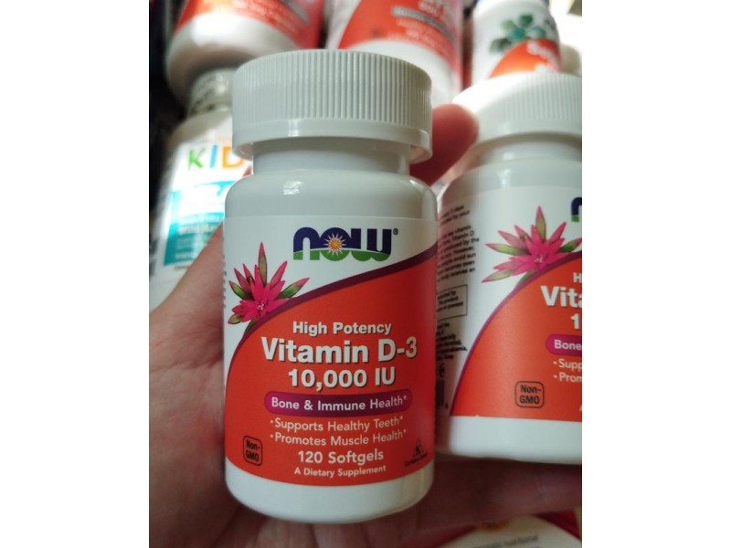 Now Foods Вітамін D3 10,000 IU 120 желатинових капсул
