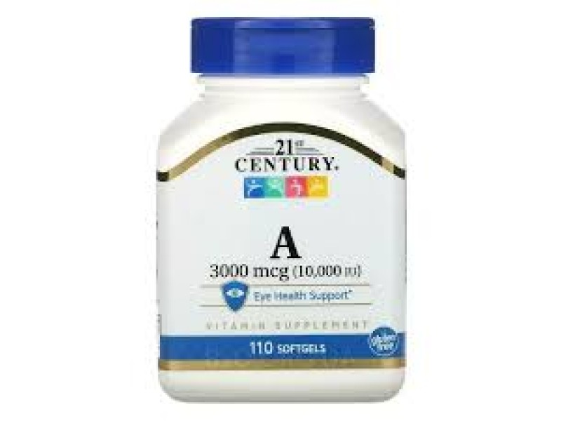 21st Century, Вітамін А 3000 мкг 10000 МЕ, Vitamin A 3000 mcg 10000 IU, 110 капсул