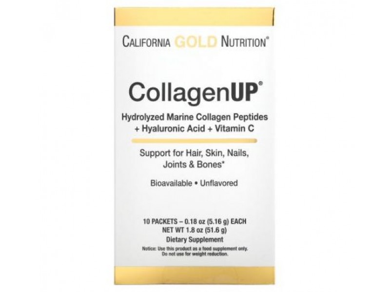 California Gold Nutrition, CollagenUp, без добавок, 10 пакетиків, 5 г