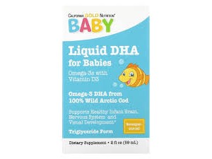 Детская Омега-3 ДГК с витамином D3 California Gold Nutrition Baby's DHA (1050 мг, 59 мл)