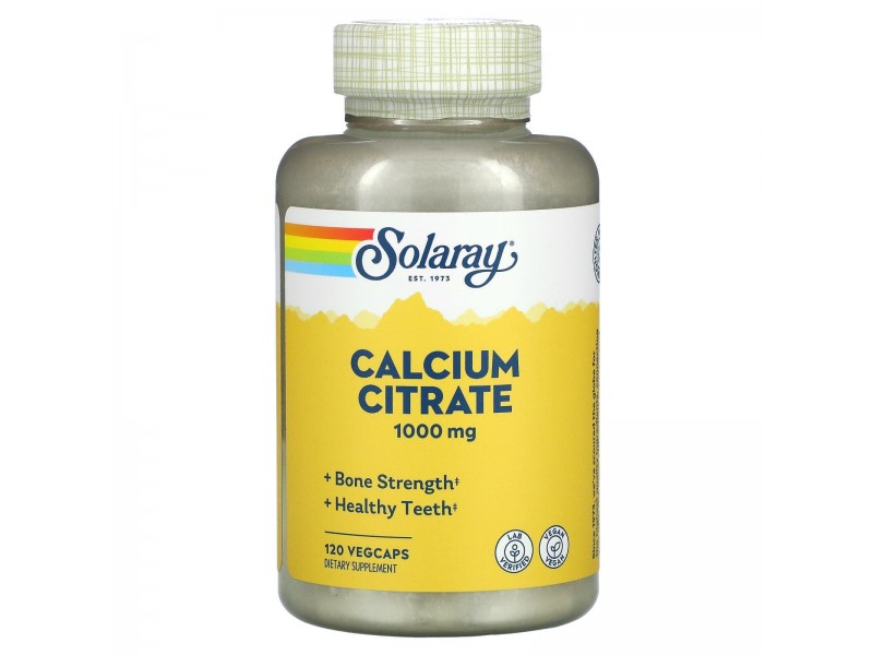 Цитрат кальция, Calcium Citrate, Solaray, 1000 мг, 120 капсул