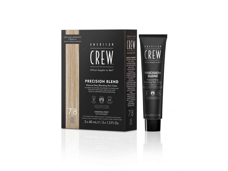 Чоловіча фарба для сивого волосся "Система маскування сивини American Crew Precision Blend Shades 7-8