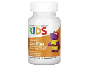 Детский цинк и растительная смесь для иммунитета California Gold Nutrition Kids Zinc Plus (90 пастилок)