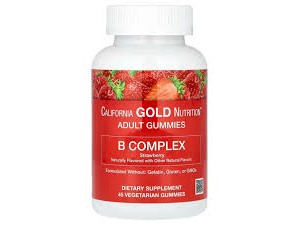 Витамины группы B California Gold Nutrition B-Complex Gummies Strawberry 45 жевательных конфет