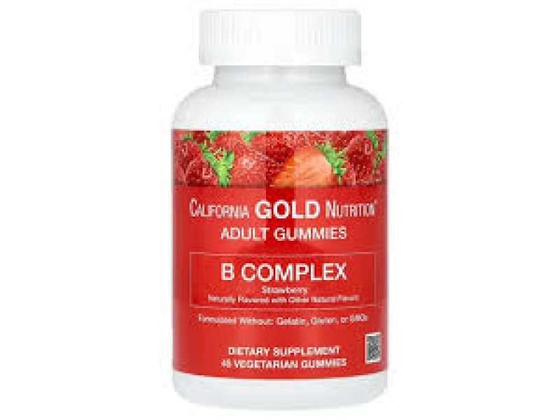 Витамины группы B California Gold Nutrition B-Complex Gummies Strawberry 45 жевательных конфет