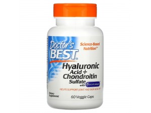 Doctor's Best, Гіалуронова кислота і хондроїтинсульфат з колагеном BioCell Collagen, 60 рослинних капсул